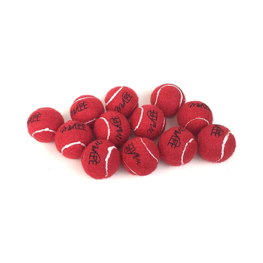 Midlee Mini Dog Tennis Balls Red 1.5" 12-Pack- Fetch Ball Laucher Pet Small Tennis Balls