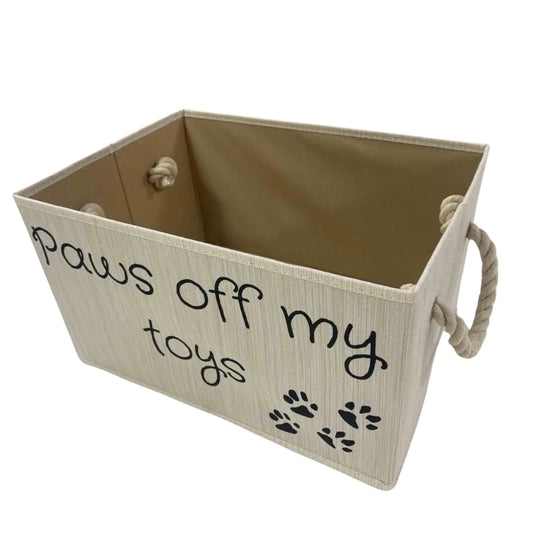 Storage Bin for Dog Toys | Medium size dog toy storage | Dog Toy Organizer for Chew Toys Balls and More | Toy Storage Bins for Dogs | Permanent Ink printed lettering